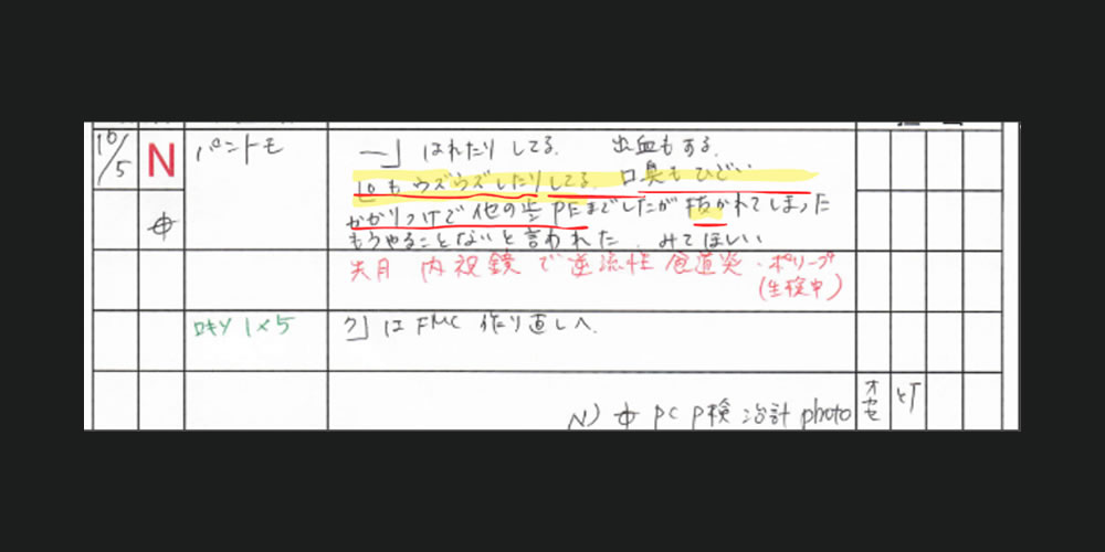 神経を抜いたのに抜歯。その後治療放棄で終了