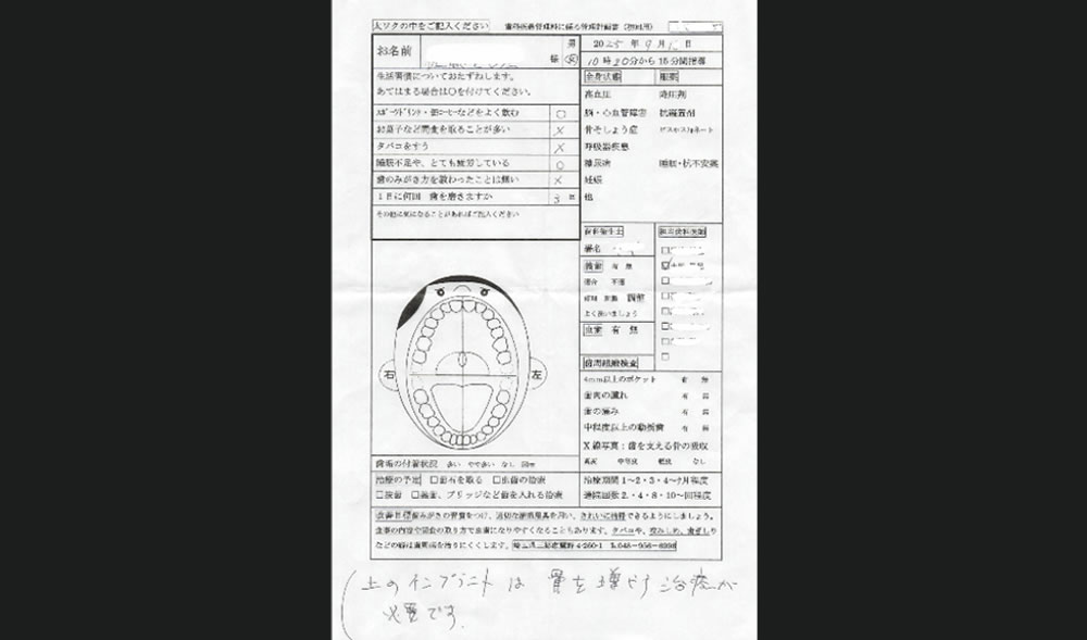 「骨を増やす治療」を他医院でやってくるように言われた